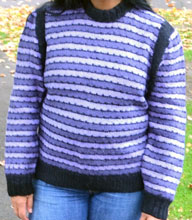 purple striped sweater