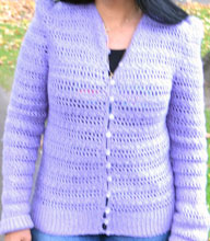 crocheted lilac sweater